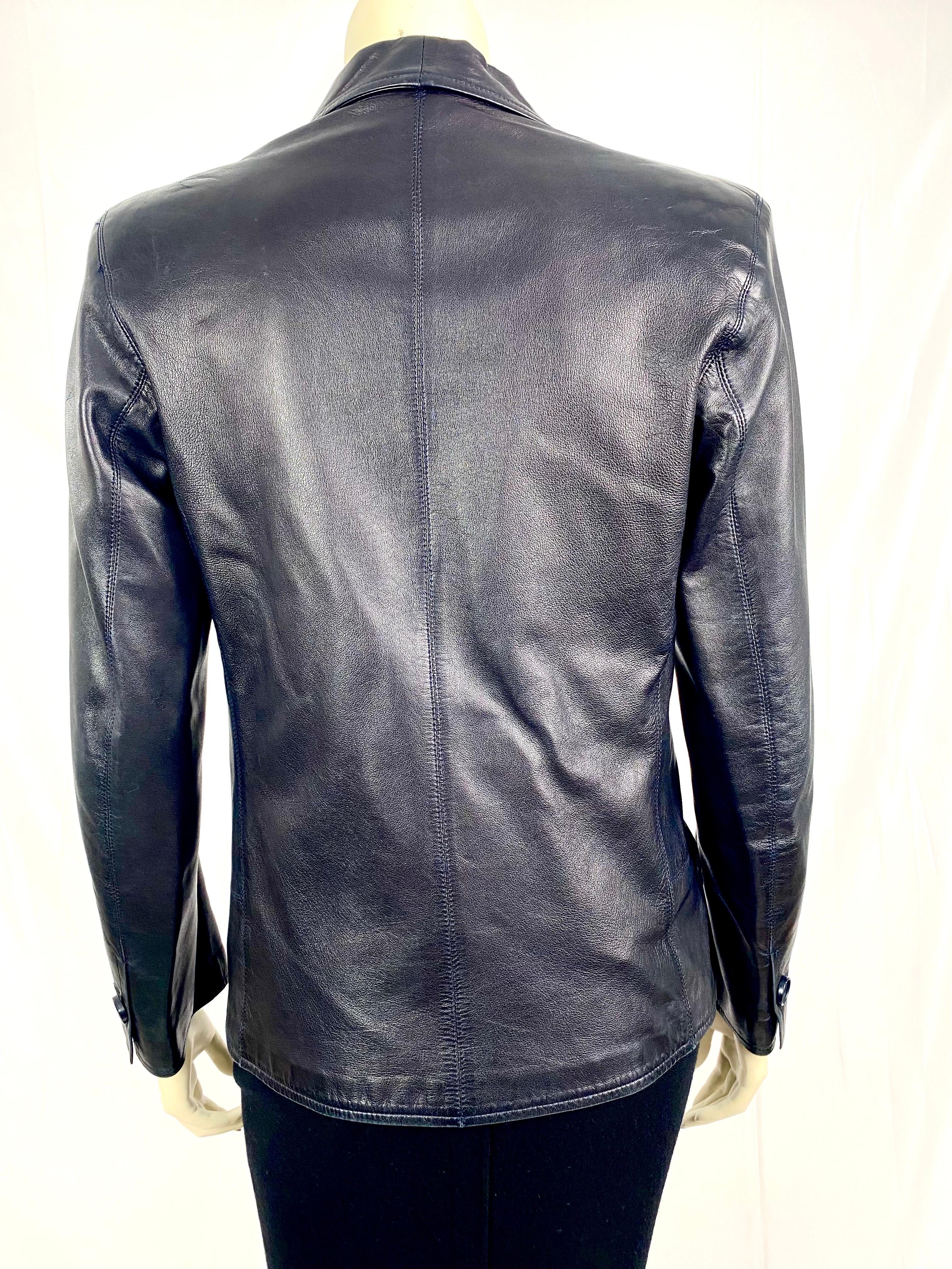 Vintage Yves saint laurent rive gauche lambskin leather blazer from 1970 2