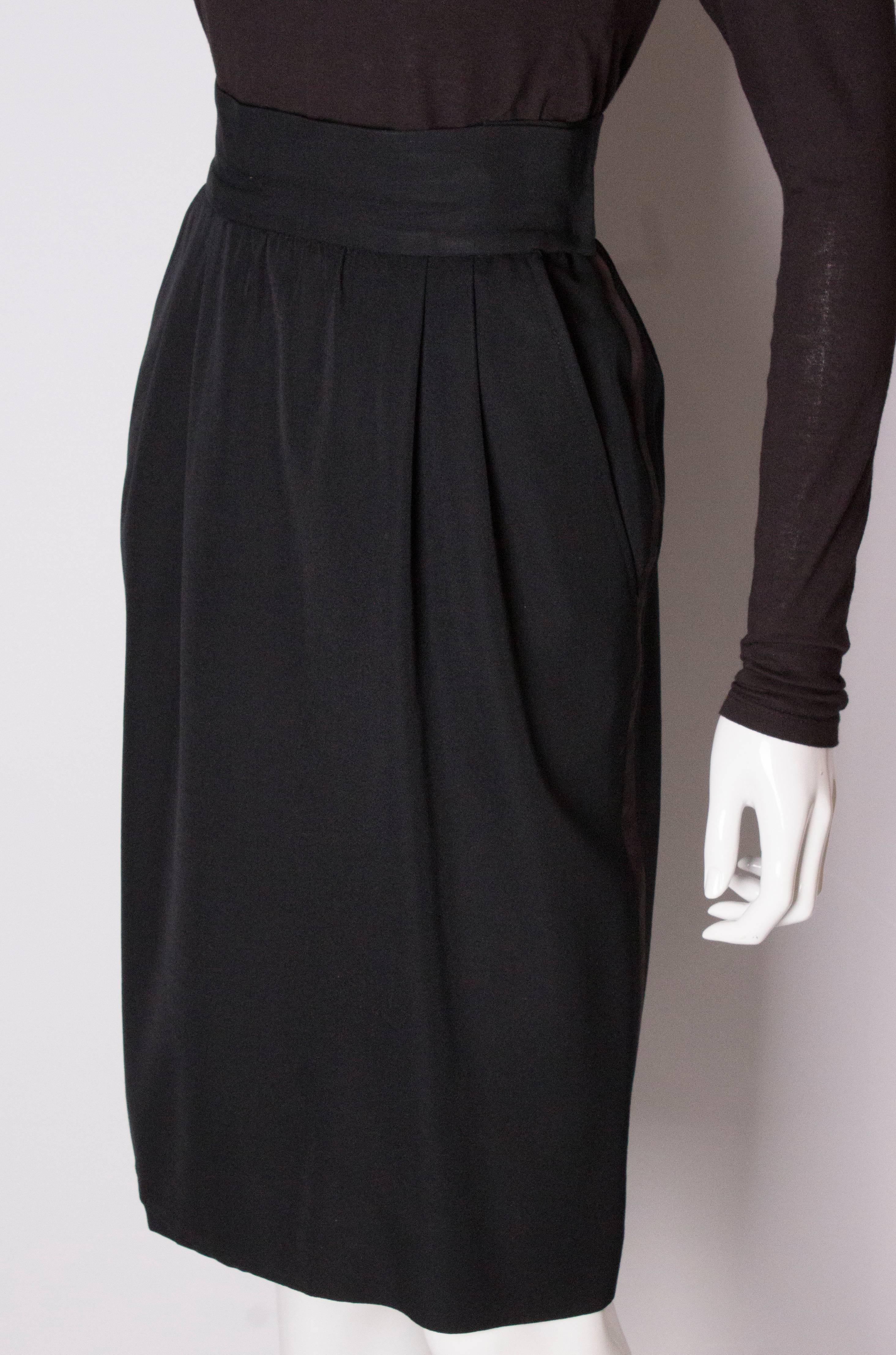 Black  Vintage Yves Saint Laurent  Rive Gauche Le Smoking Skirt For Sale