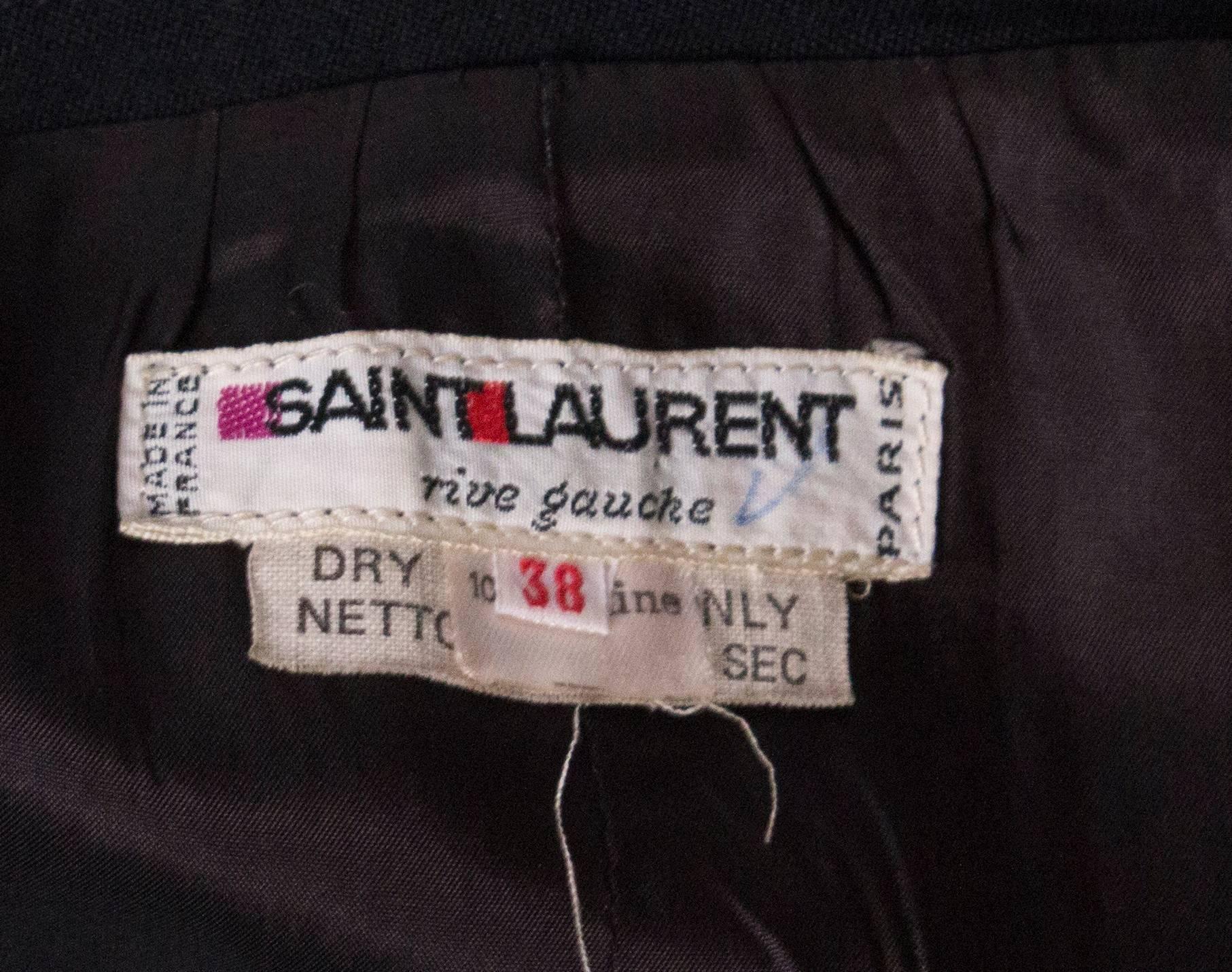  Vintage Yves Saint Laurent  Rive Gauche Le Smoking Skirt For Sale 3