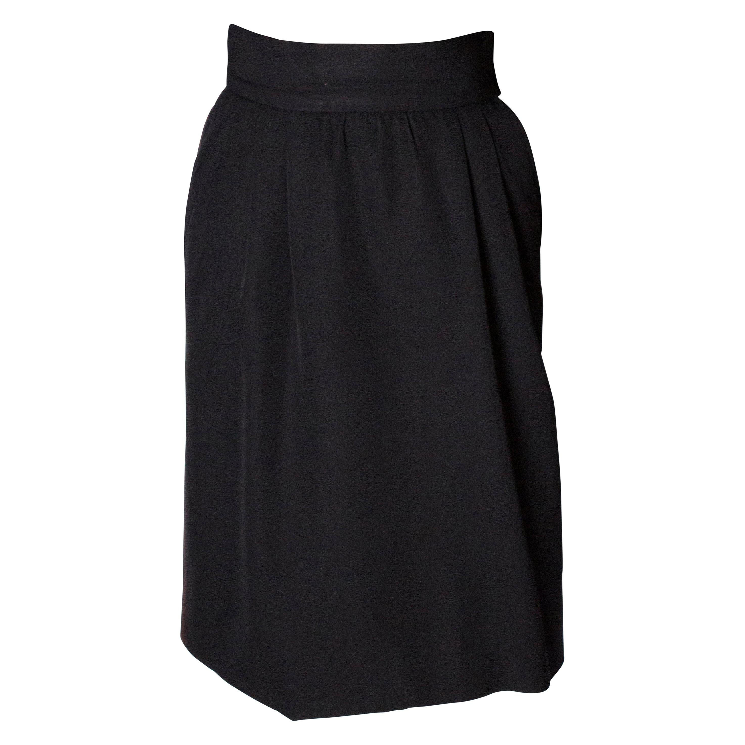 Vintage Christian Dior Black Wool Skirt For Sale at 1stDibs 