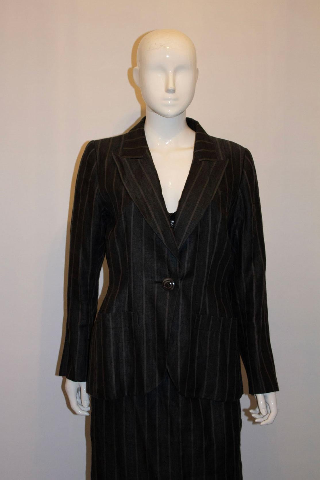 Women's Vintage Yves Saint Laurent Rive Gauche Linen Skirt Suit For Sale
