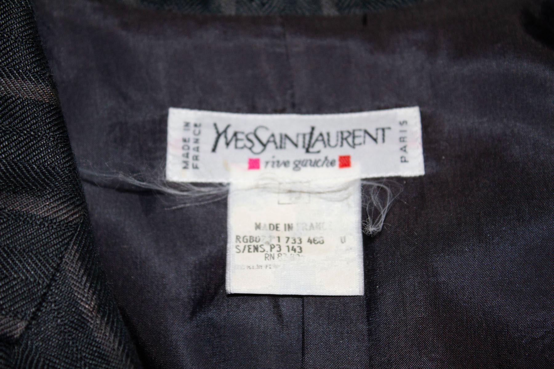 Vintage Yves Saint Laurent Rive Gauche Linen Skirt Suit For Sale 1
