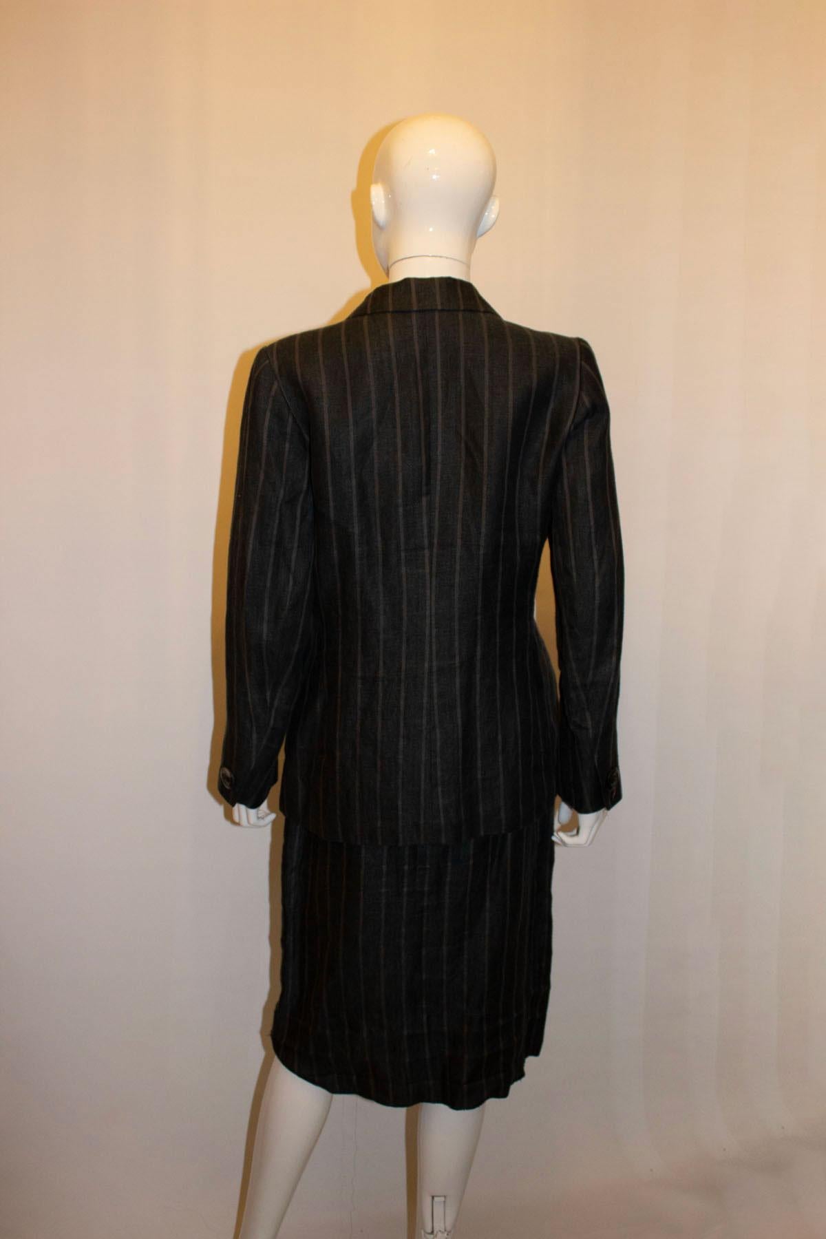 Vintage Yves Saint Laurent Rive Gauche Linen Skirt Suit For Sale 2