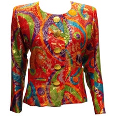 Vintage Yves Saint Laurent Rive Gauche Mehrfarbige Jacke