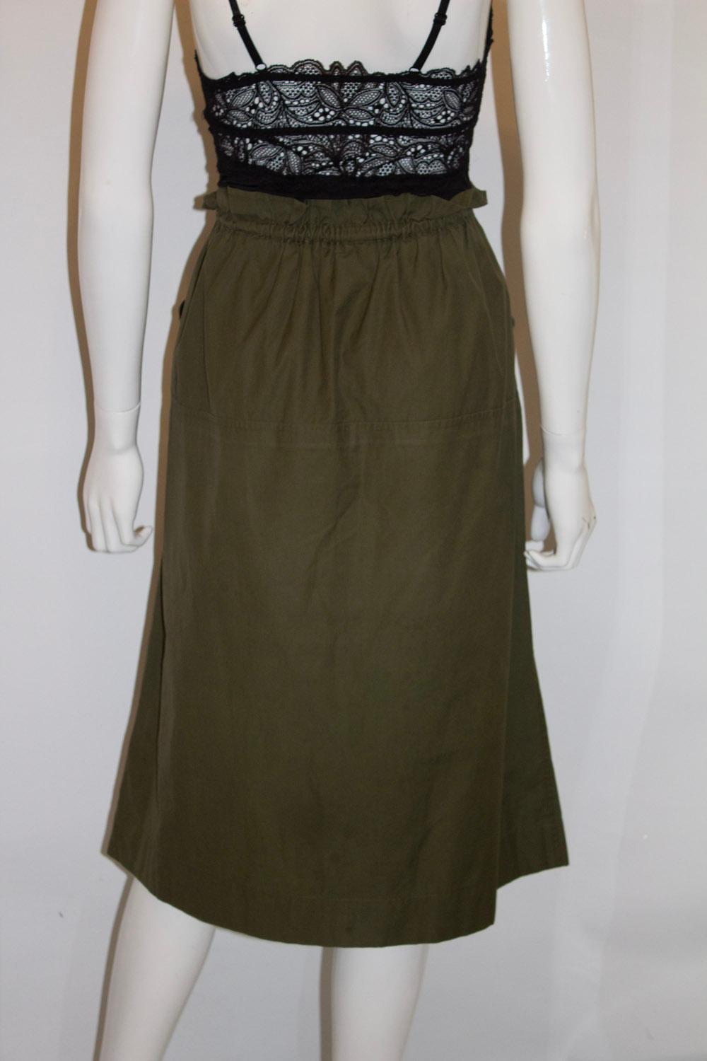 Women's or Men's Vintage Yves Saint Laurent Rive Gauche Olive green Skirt For Sale
