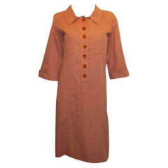 Vintage Yves Saint Laurent Rive Gauche Pink Cotton Tunic Dress
