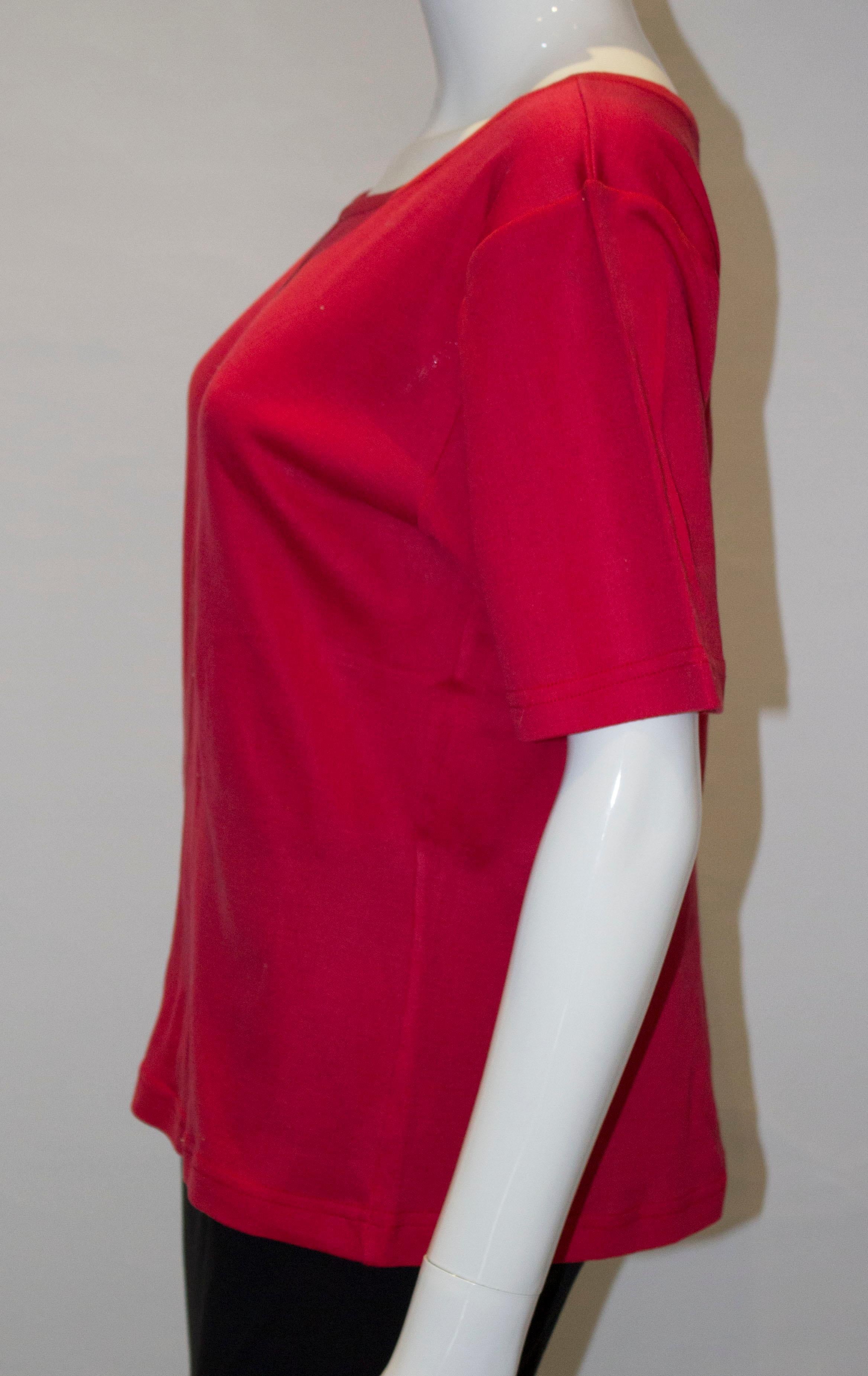 Vintage Yves Saint Laurent Rive Gauche Red  Cotton Top 2