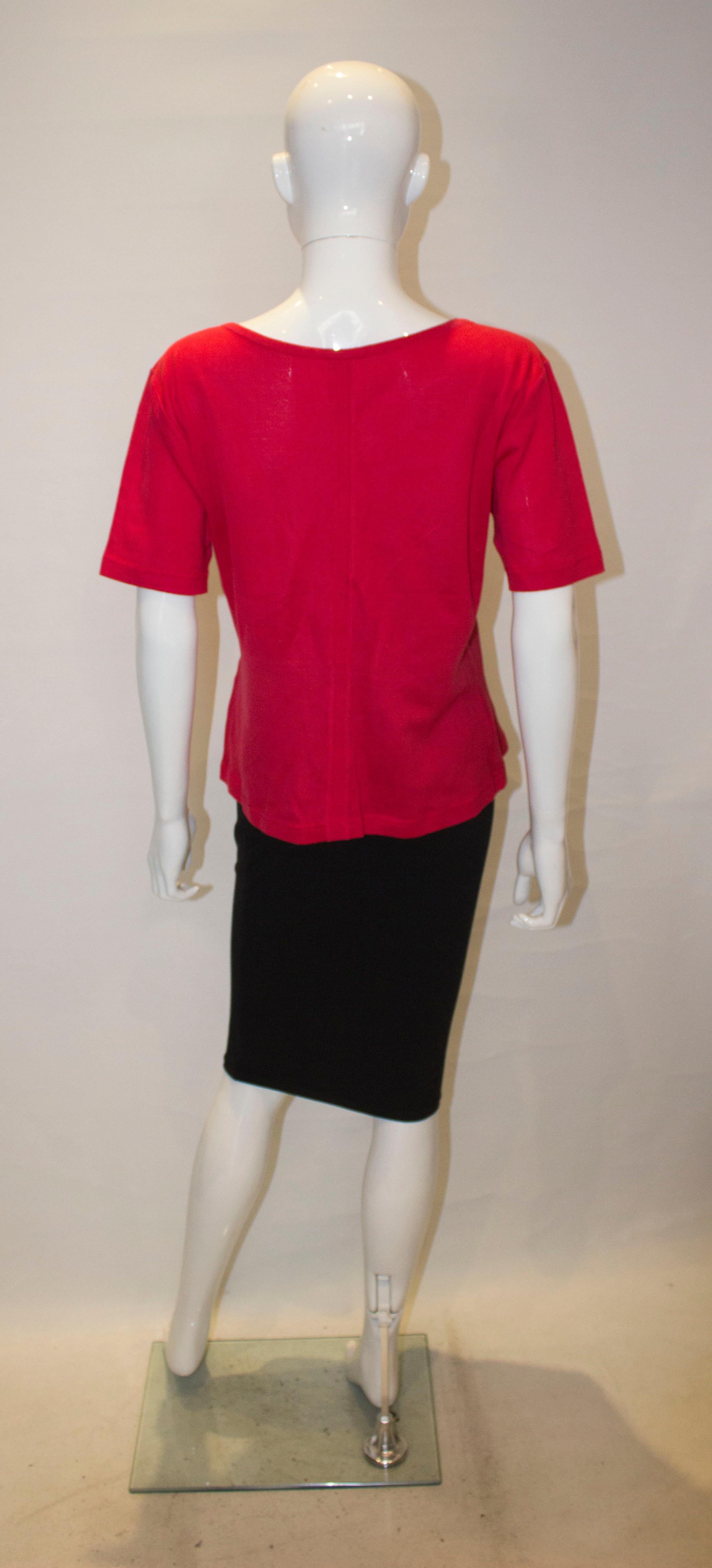 Vintage Yves Saint Laurent Rive Gauche Red  Cotton Top 3