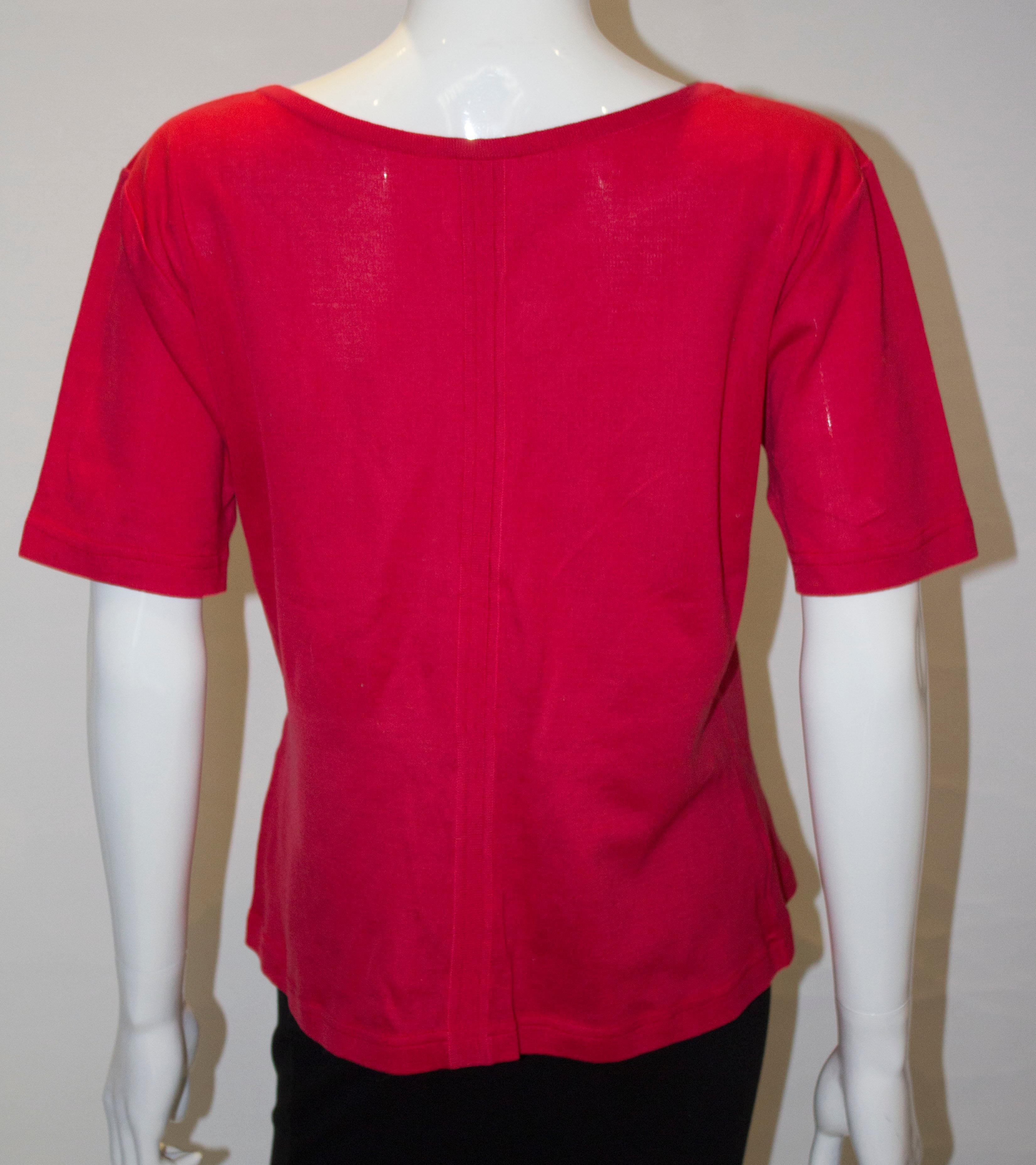 Vintage Yves Saint Laurent Rive Gauche Red  Cotton Top 4