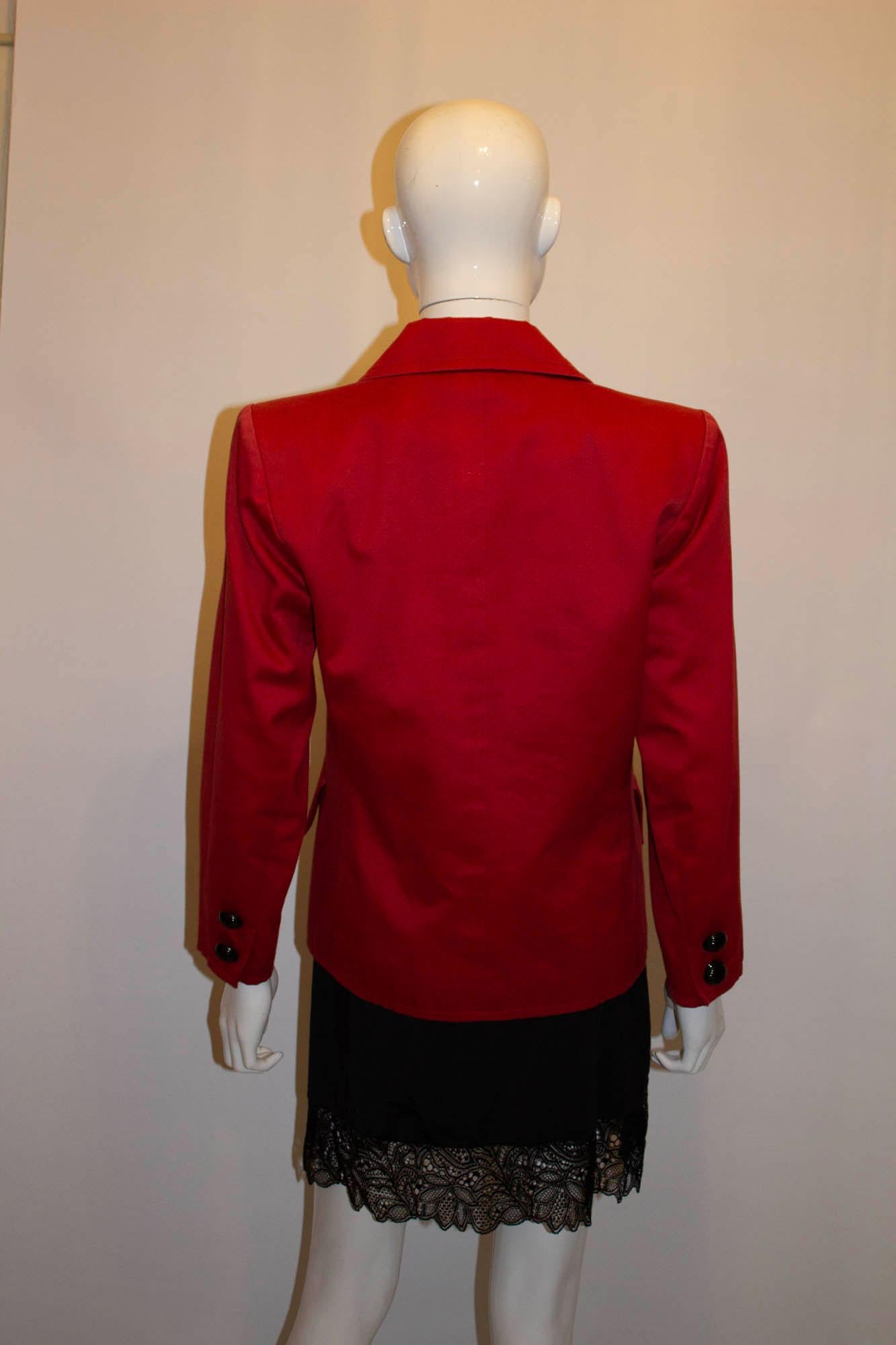 Vintage Yves Saint Laurent Vintage  Rive Gauche Rot  Jacke Damen im Angebot