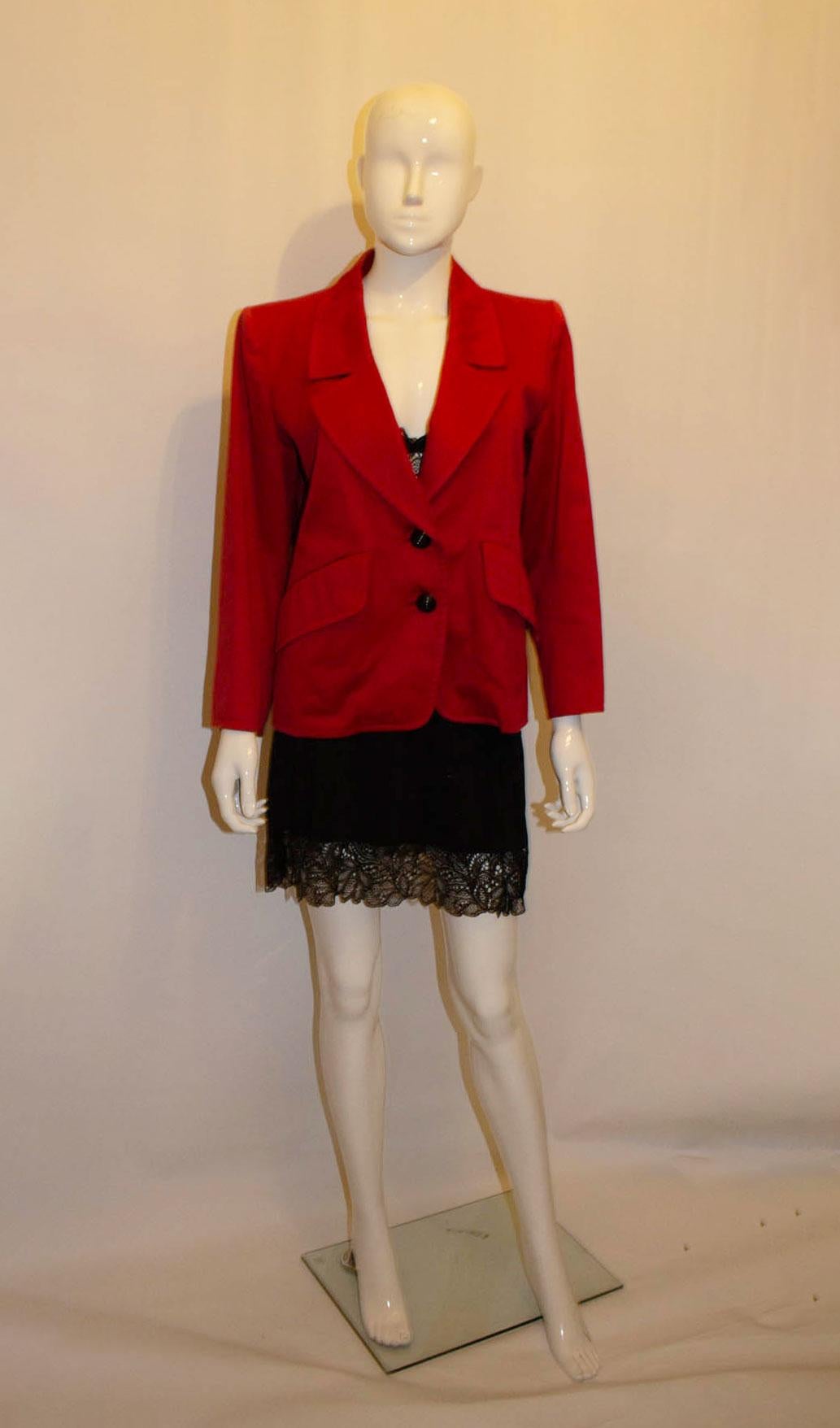 Women's Vintage Yves Saint Laurent  Rive Gauche Red  Jacket For Sale