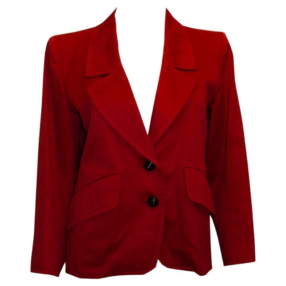 Vintage Yves Saint Laurent  Rive Gauche Red  Jacket For Sale