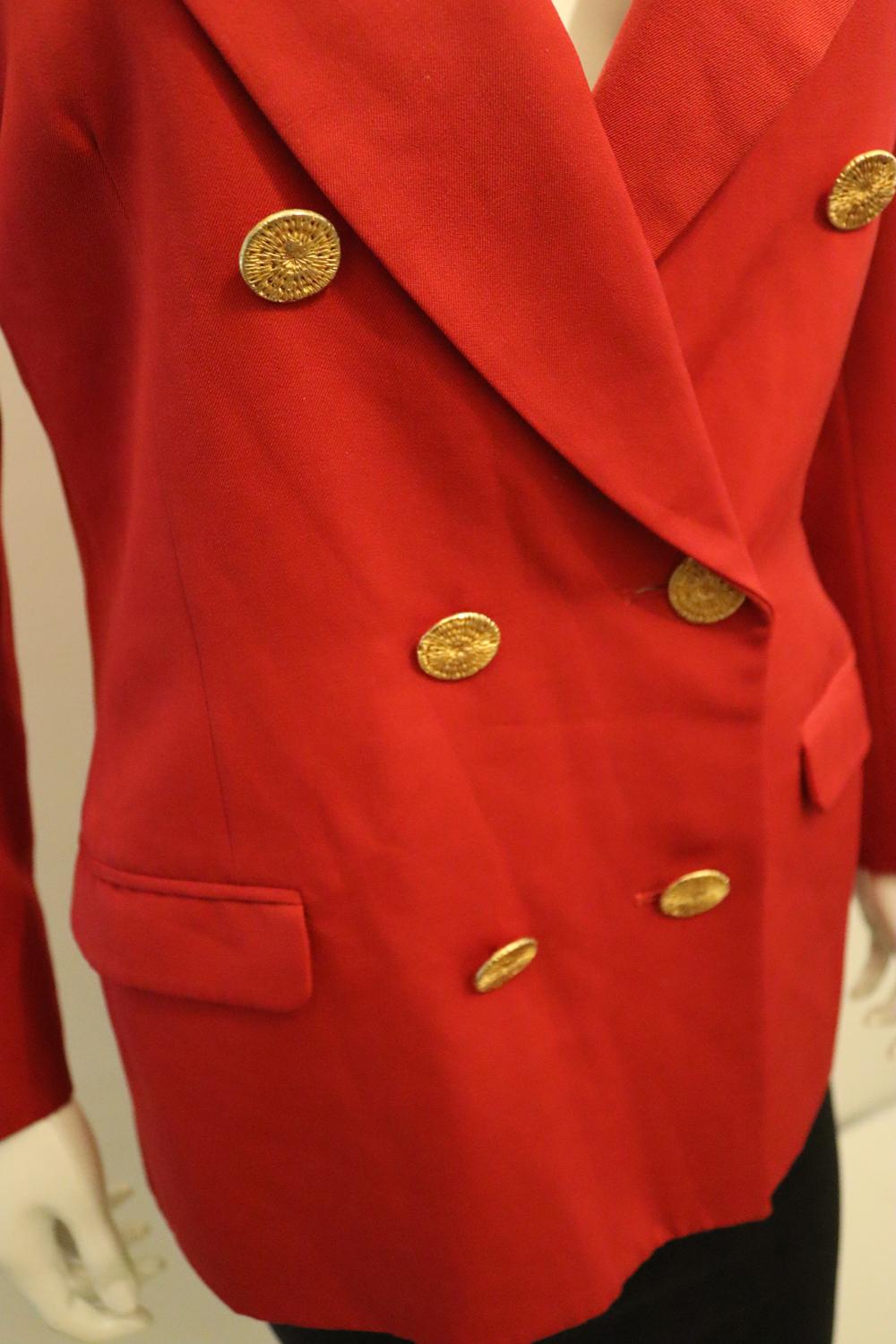 Yves Saint Laurent Rive Gauche Veste en laine rouge vintage Pour femmes en vente