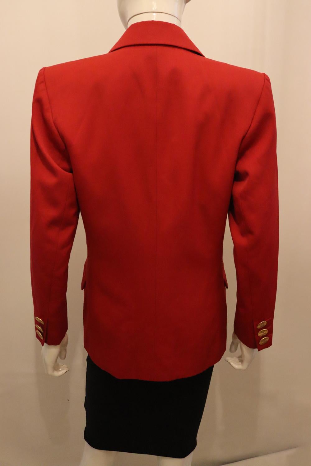 Yves Saint Laurent Rive Gauche Veste en laine rouge vintage en vente 1