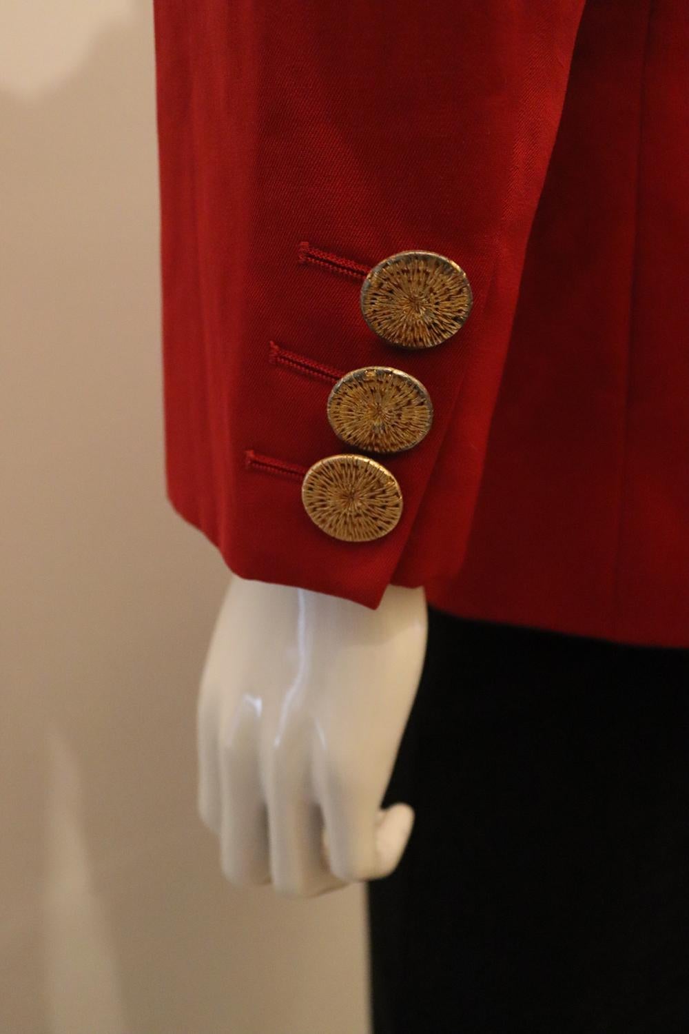 Yves Saint Laurent Rive Gauche Veste en laine rouge vintage en vente 2