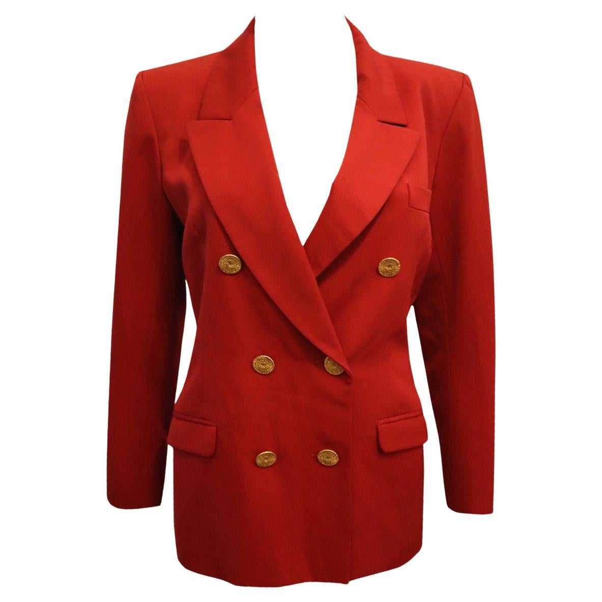 Yves Saint Laurent Rive Gauche Veste en laine rouge vintage en vente