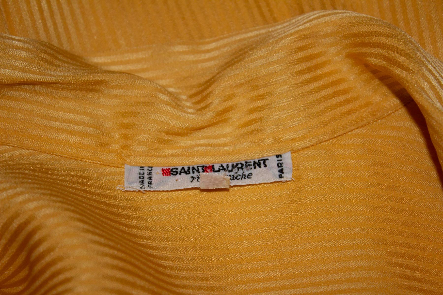 Vintage Yves Saint Laurent Rive Gauche Silk Blouse In Good Condition For Sale In London, GB
