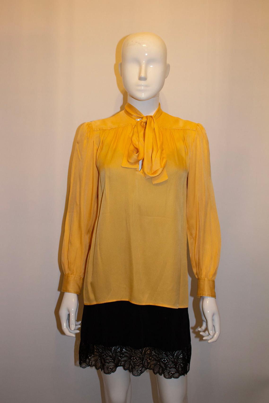 Women's Vintage Yves Saint Laurent Rive Gauche Silk Blouse For Sale