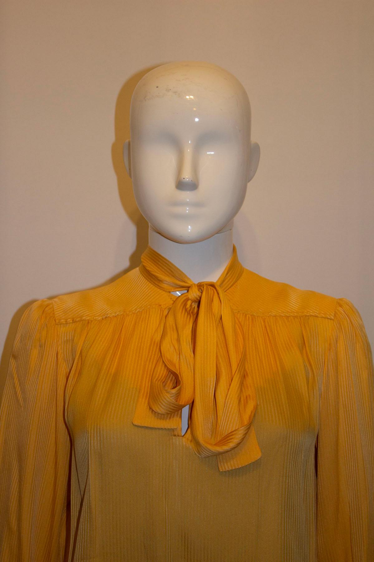 Vintage Yves Saint Laurent Rive Gauche Silk Blouse For Sale 1