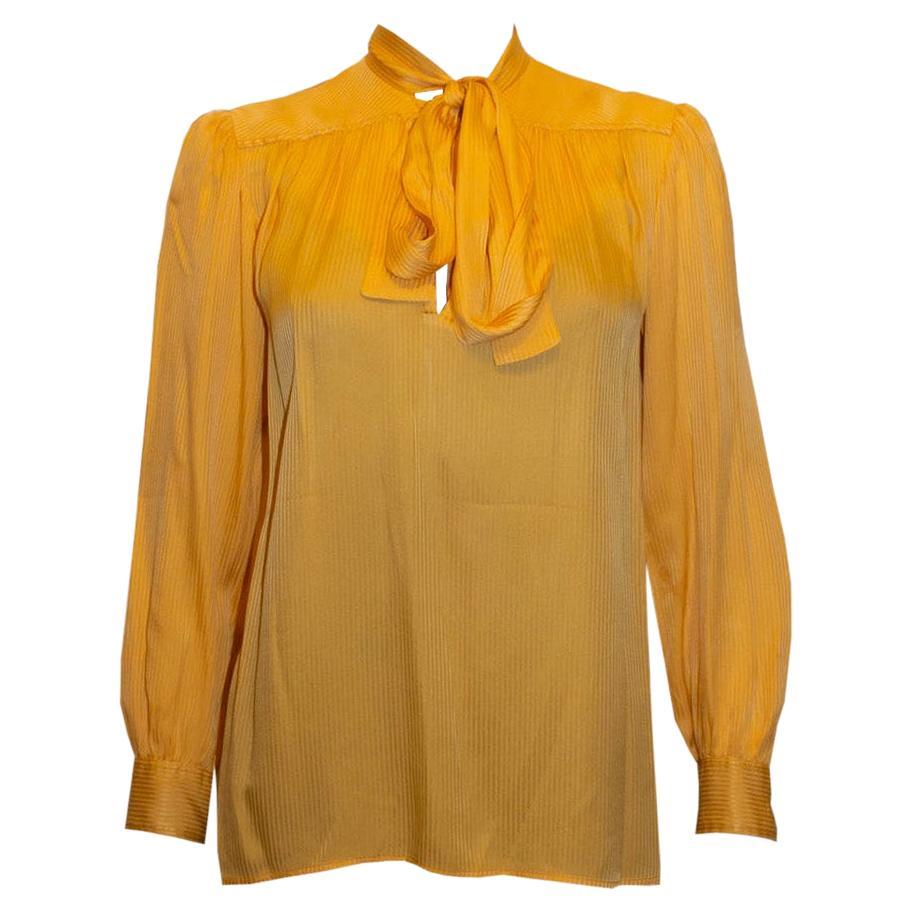 Vintage Yves Saint Laurent Rive Gauche Silk Blouse For Sale
