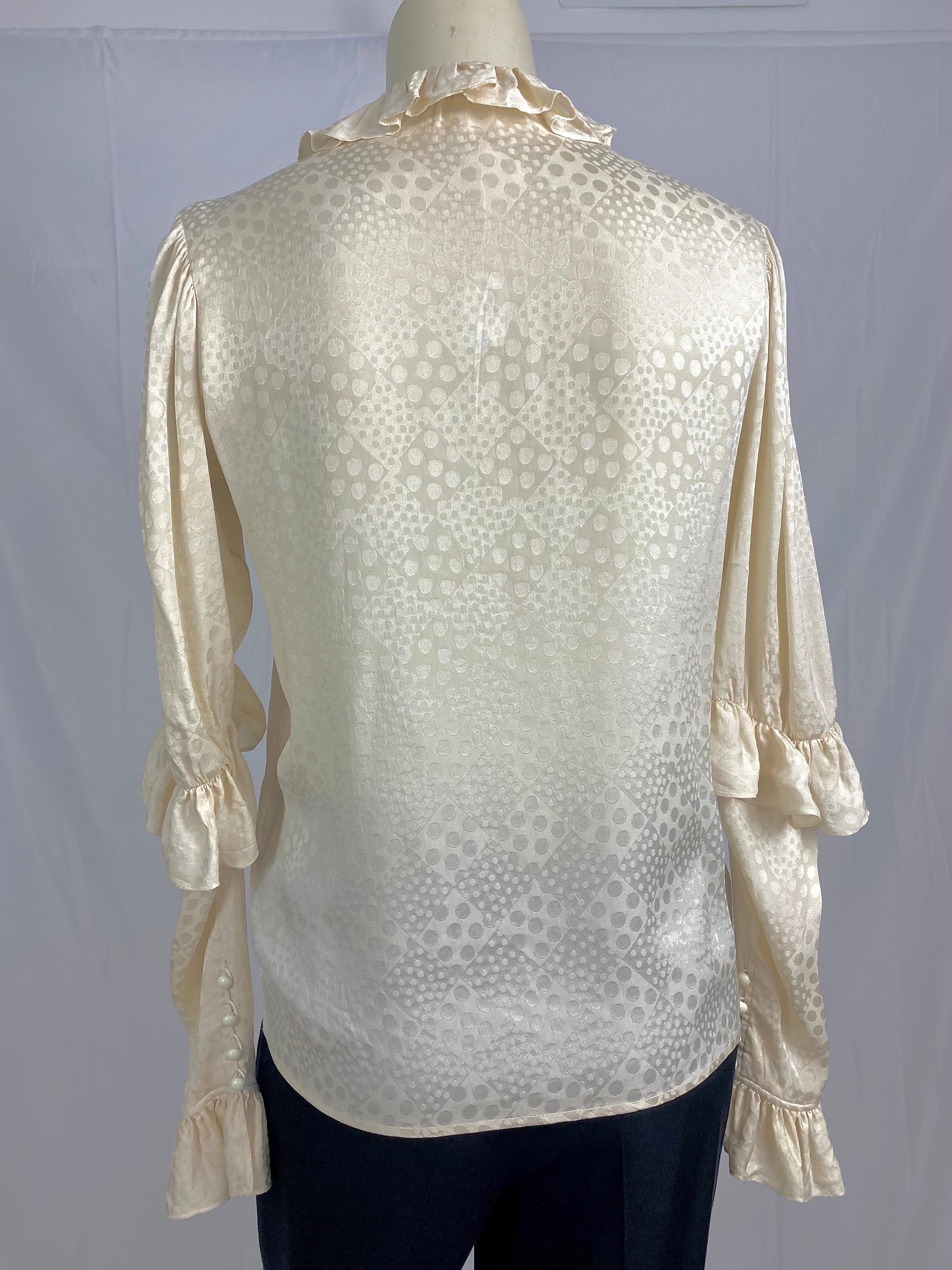 Gray Vintage Yves saint Laurent Rive Gauche silk blouse from 1970