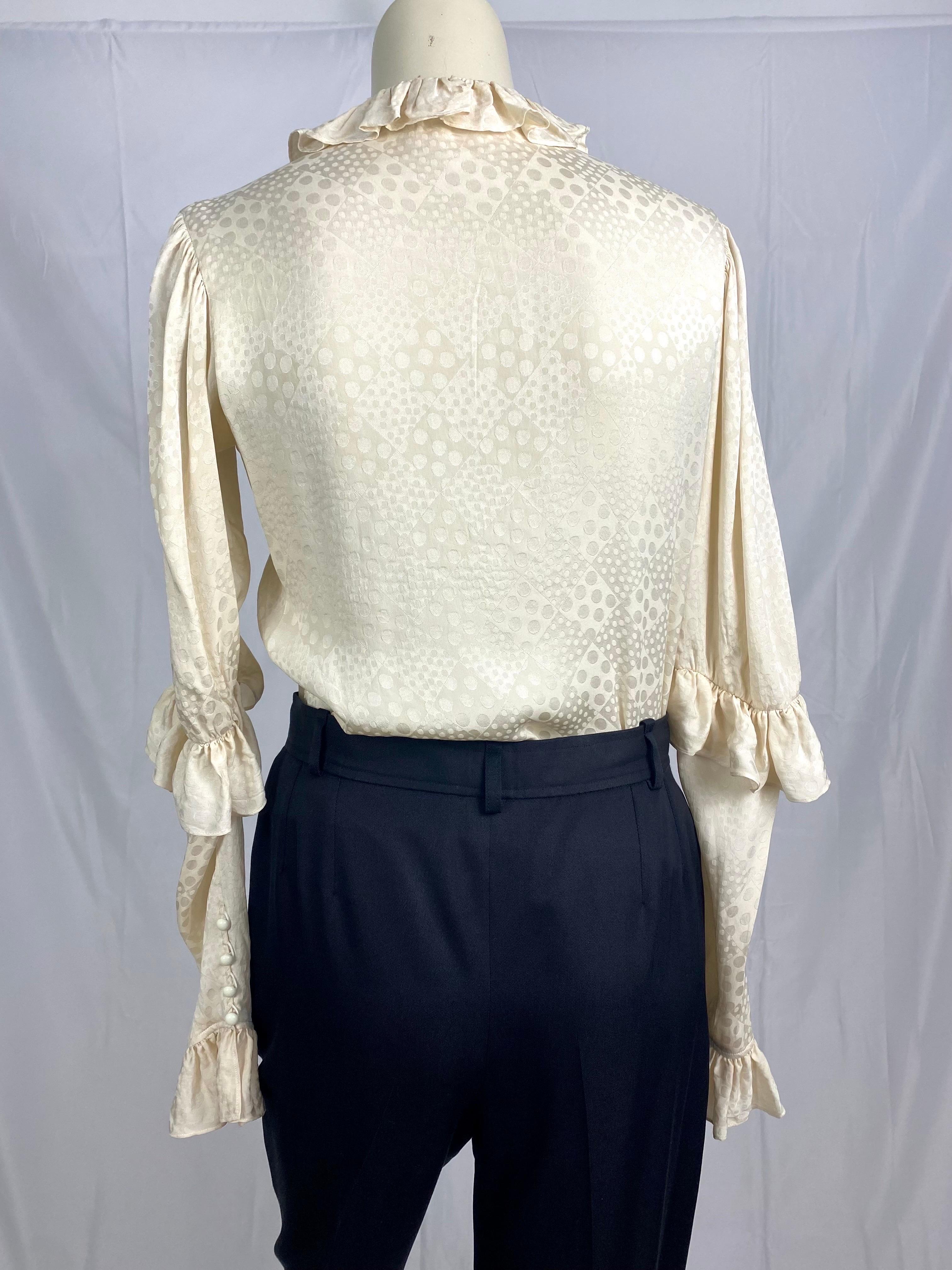 Vintage Yves saint Laurent Rive Gauche silk blouse from 1970 3