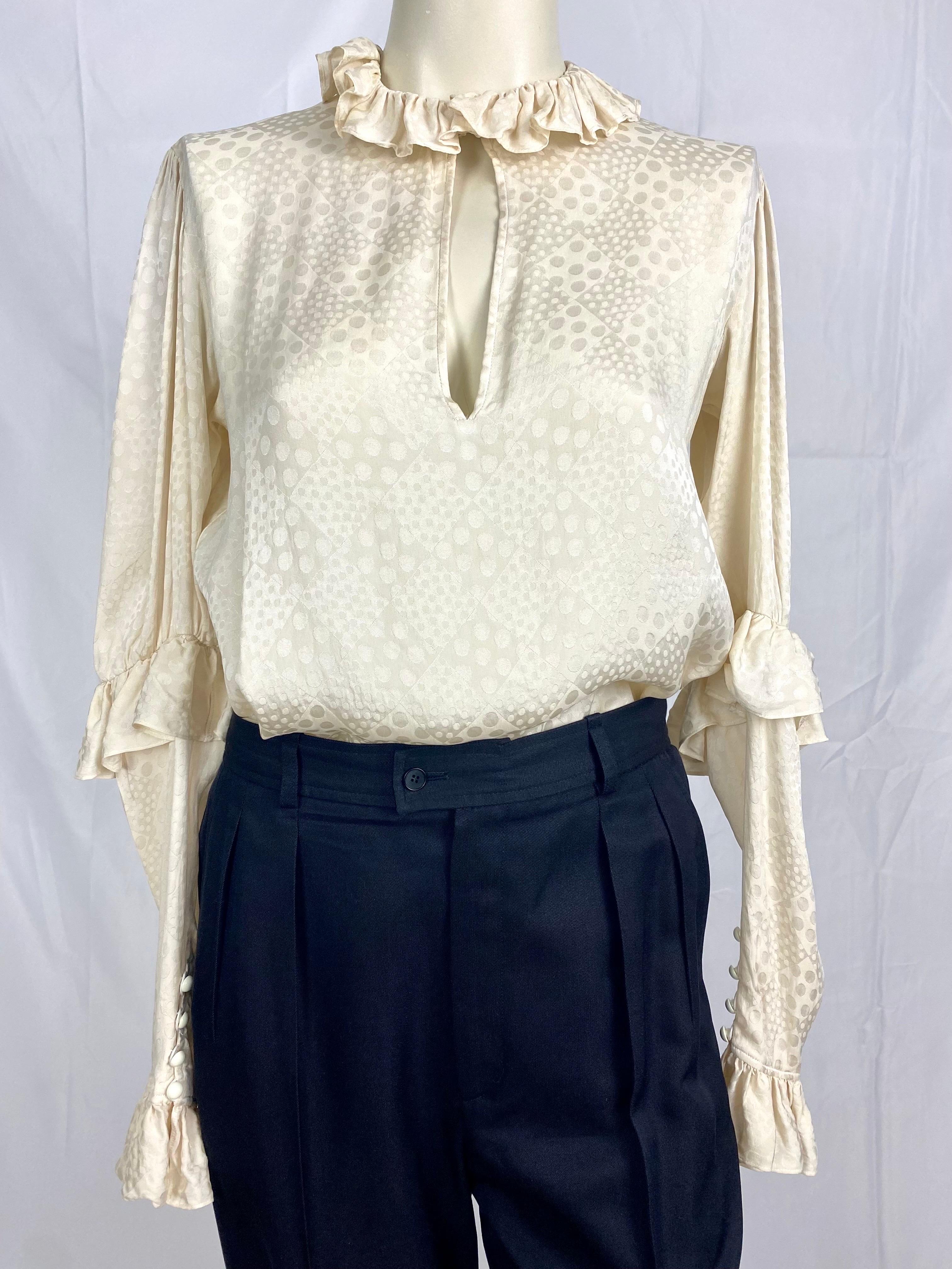 Vintage Yves saint Laurent Rive Gauche silk blouse from 1970 4