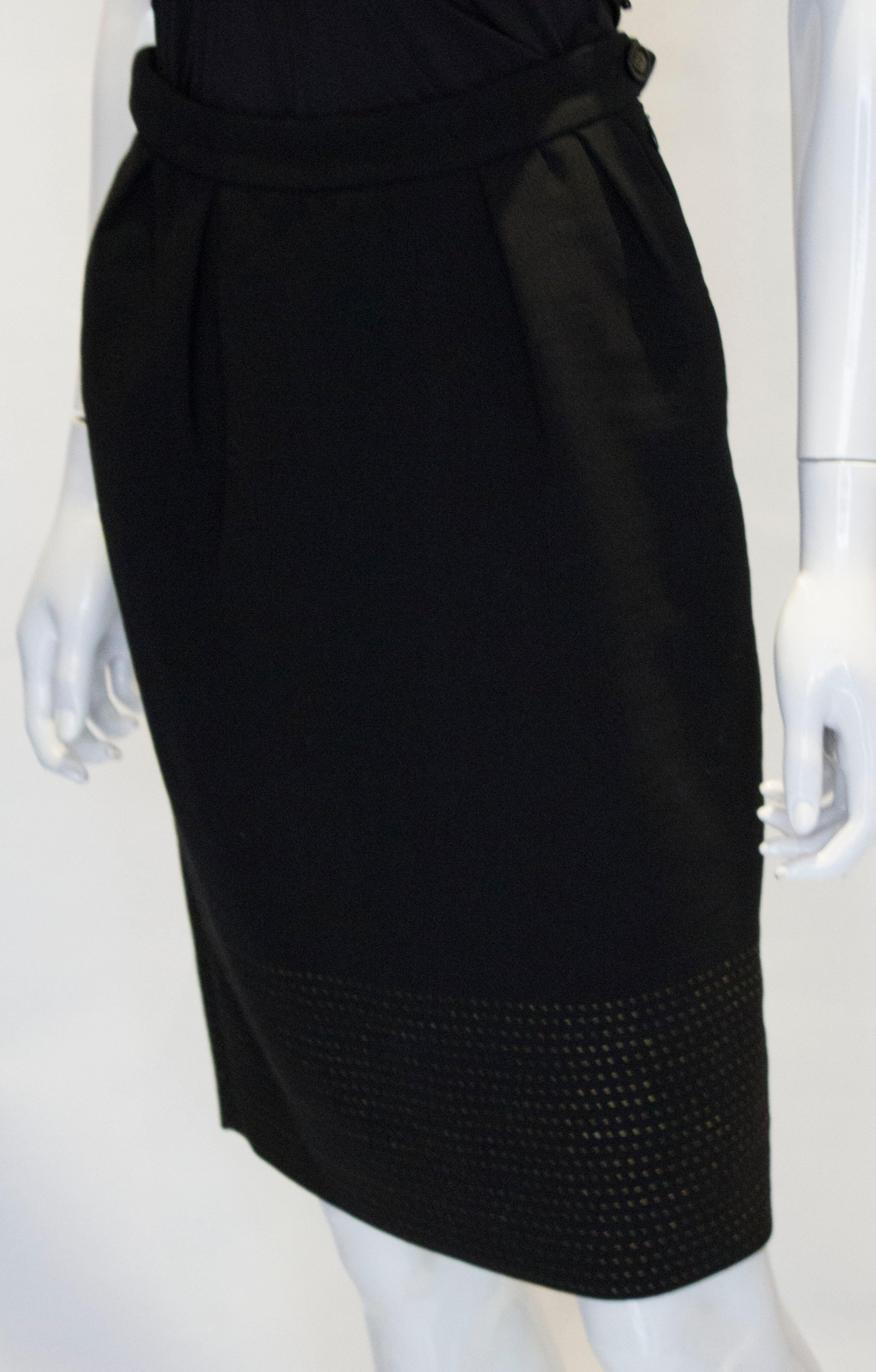  Vintage Yves Saint Laurent Rive Gauche Silk Skirt  In Good Condition For Sale In London, GB
