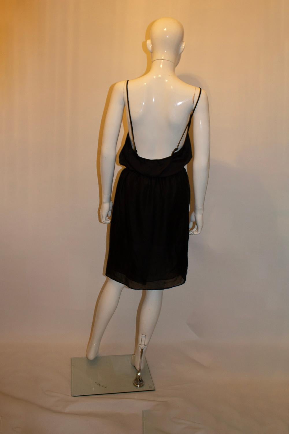 Nero Gonna a portafoglio in seta vintage di Yves Saint Laurent Rive Gauche in vendita
