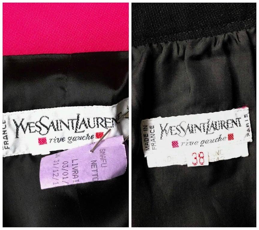 Vintage YVES SAINT LAURENT Rive Gauche Spencer Jacket Skirt Smoking Suit For Sale 5