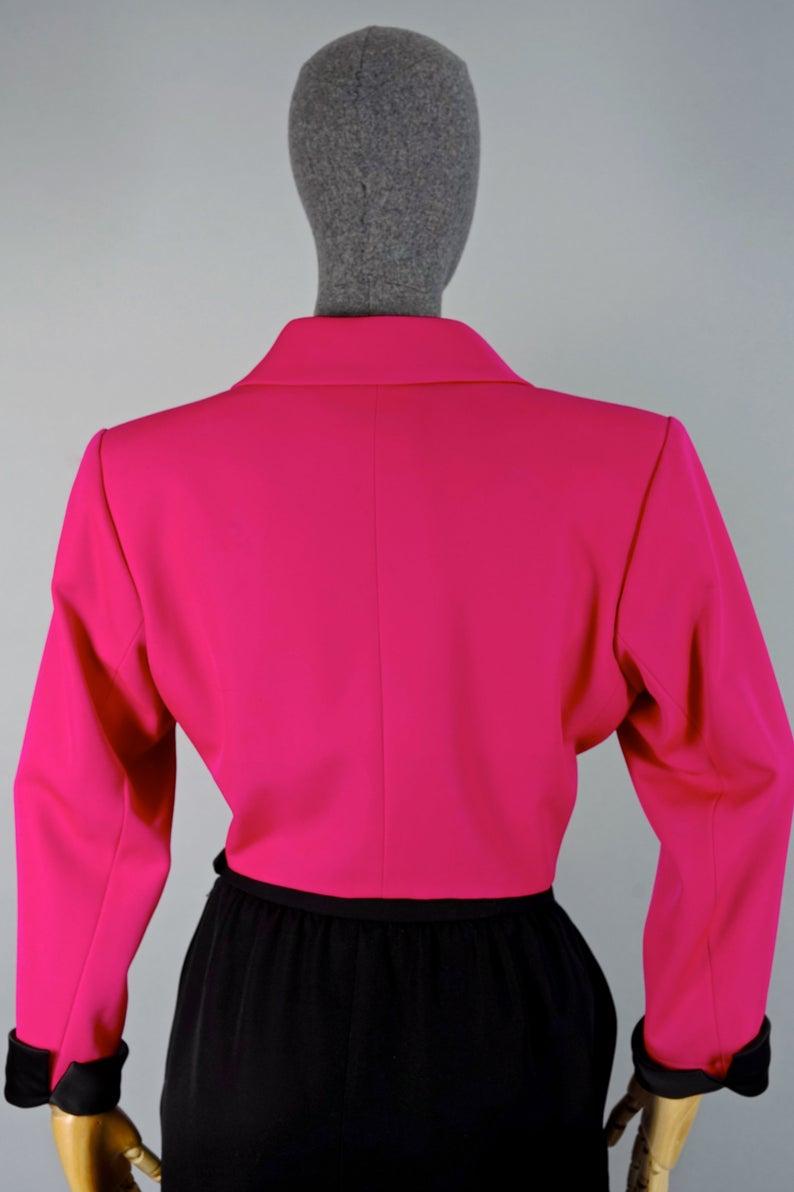 Vintage YVES SAINT LAURENT Rive Gauche Spencer Jacket Skirt Smoking Suit For Sale 2