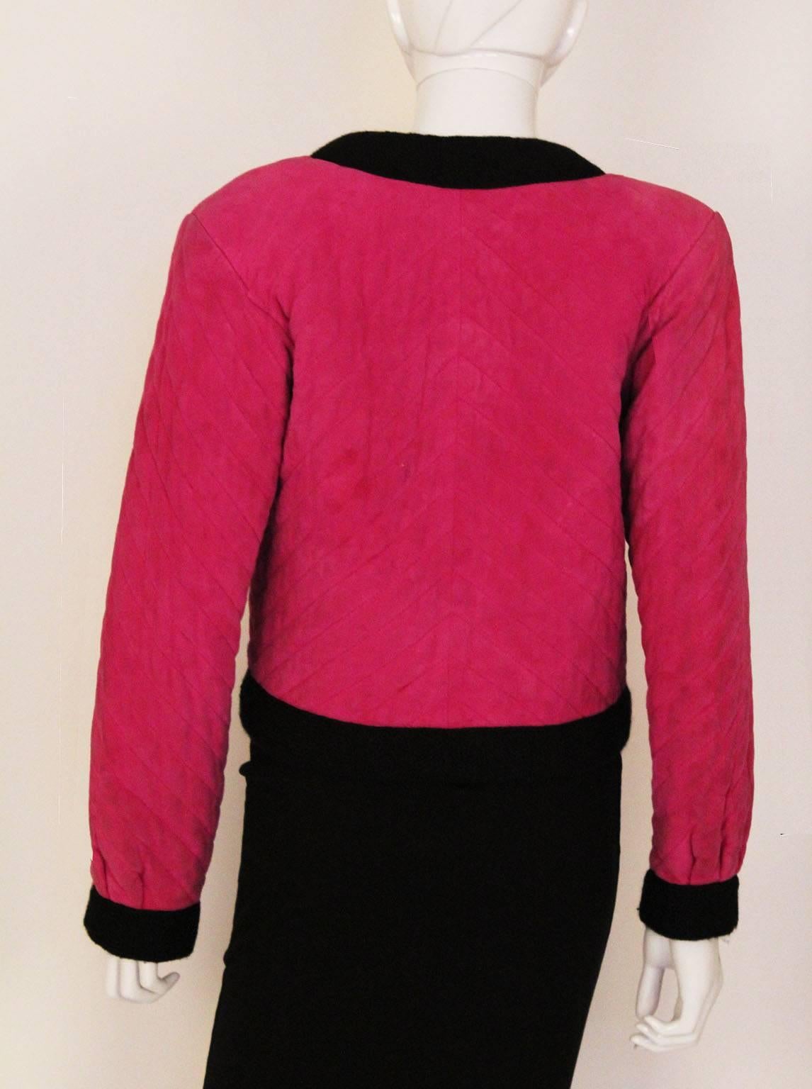 Red Vintage Yves Saint Laurent Rive Gauche Suede Jacket