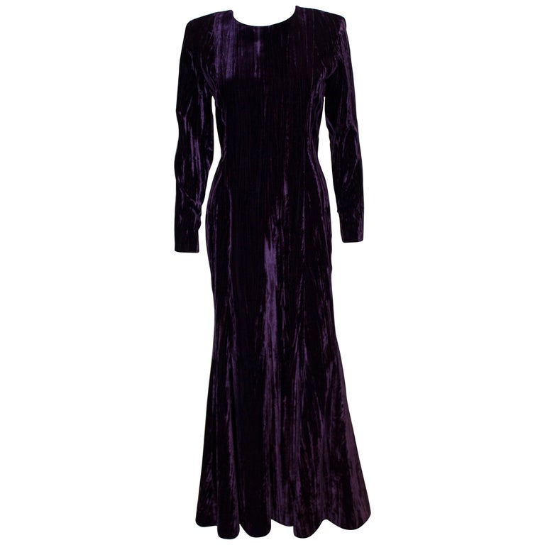Vintage Yves Saint Laurent Rive Gauche Velvet Gown at 1stDibs