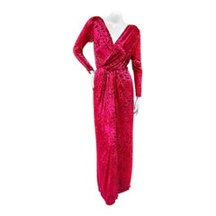 Vintage Yves Saint Laurent Rive Gauche Velvet Maxi Dress 1980s
