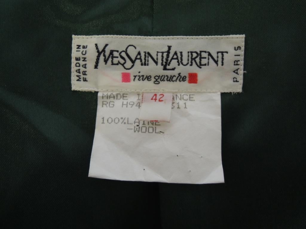 Veste courte boléro vintage en laine avec bordure en velours Yves Saint Laurent Rive Gauche en vente 1