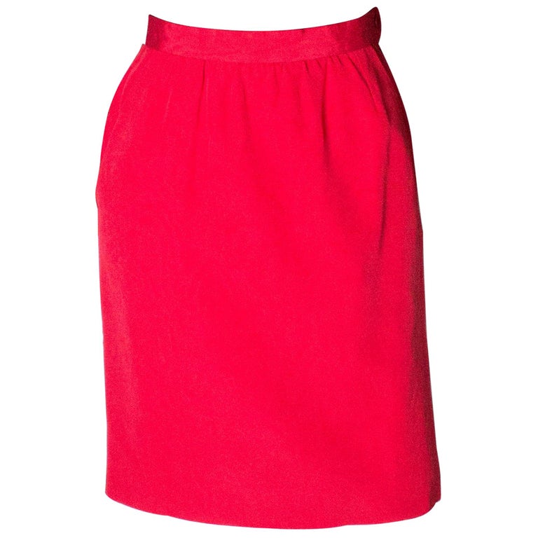 Vintage Yves Saint Laurent, Rive Gauche Vintage Red Skirt For Sale at  1stDibs | saint laurent skirt red, linda segal mondrian dress