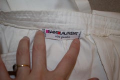 Vintage Yves Saint Laurent Rive Gauche White Cotton Trousers