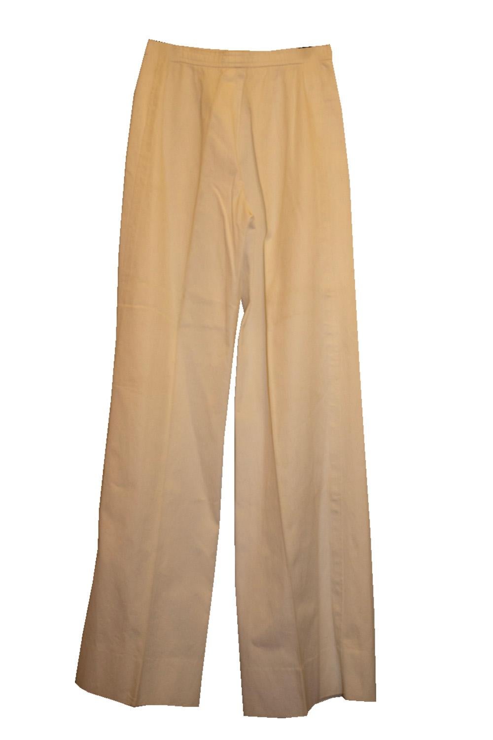 da uomo o donna Pantaloni vintage Yves Saint Laurent Rive Gauche in cotone bianco in vendita