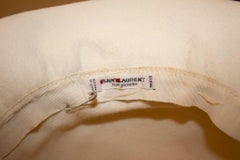 Vintage Yves Saint Laurent Rive Gauche  White Hat with Grossgrain Ribbon