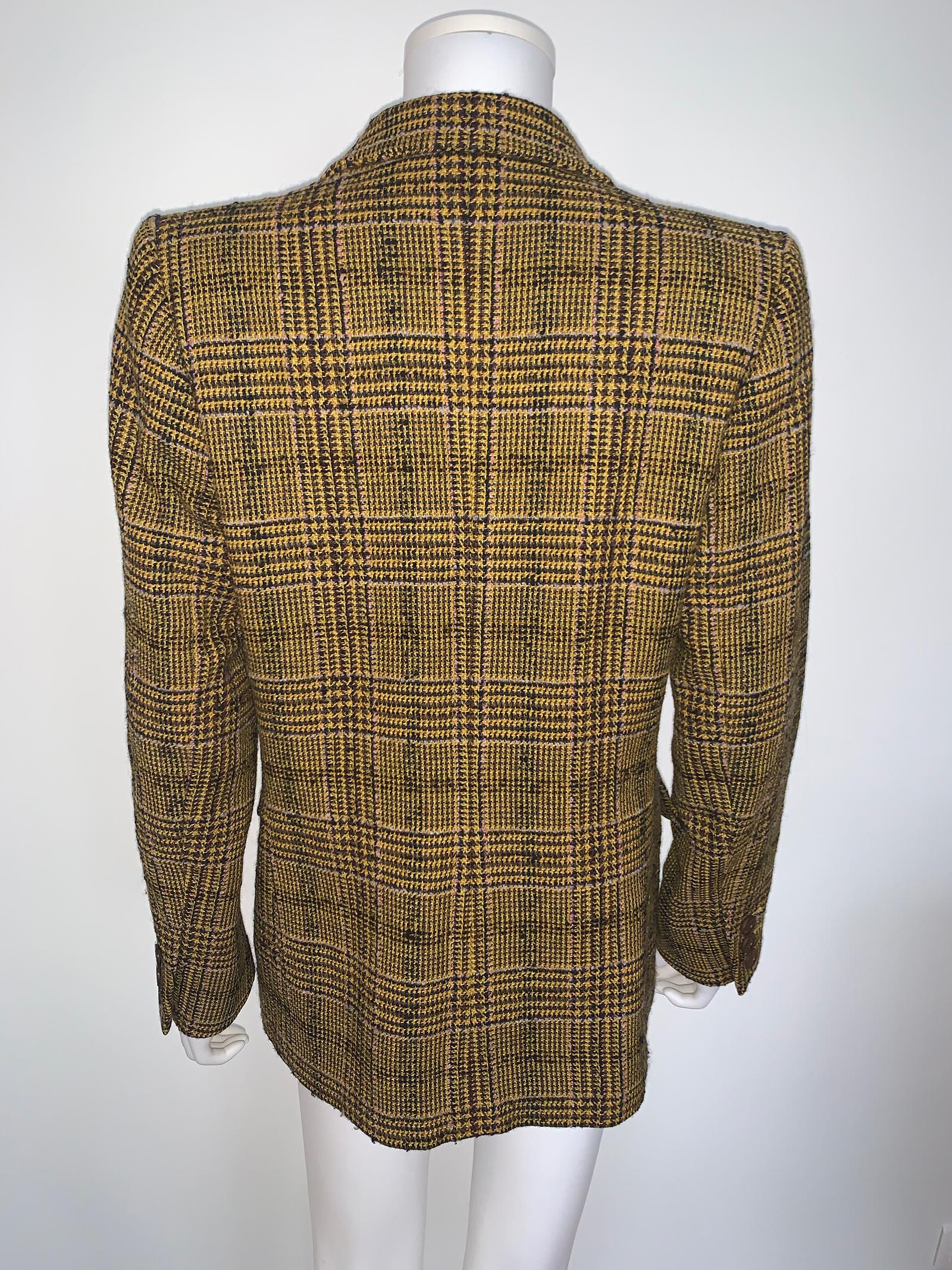 Women's Vintage Yves Saint Laurent Rive Gauche wool Check Jacket 