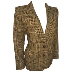 Vintage Yves Saint Laurent Rive Gauche wool Check Jacket 