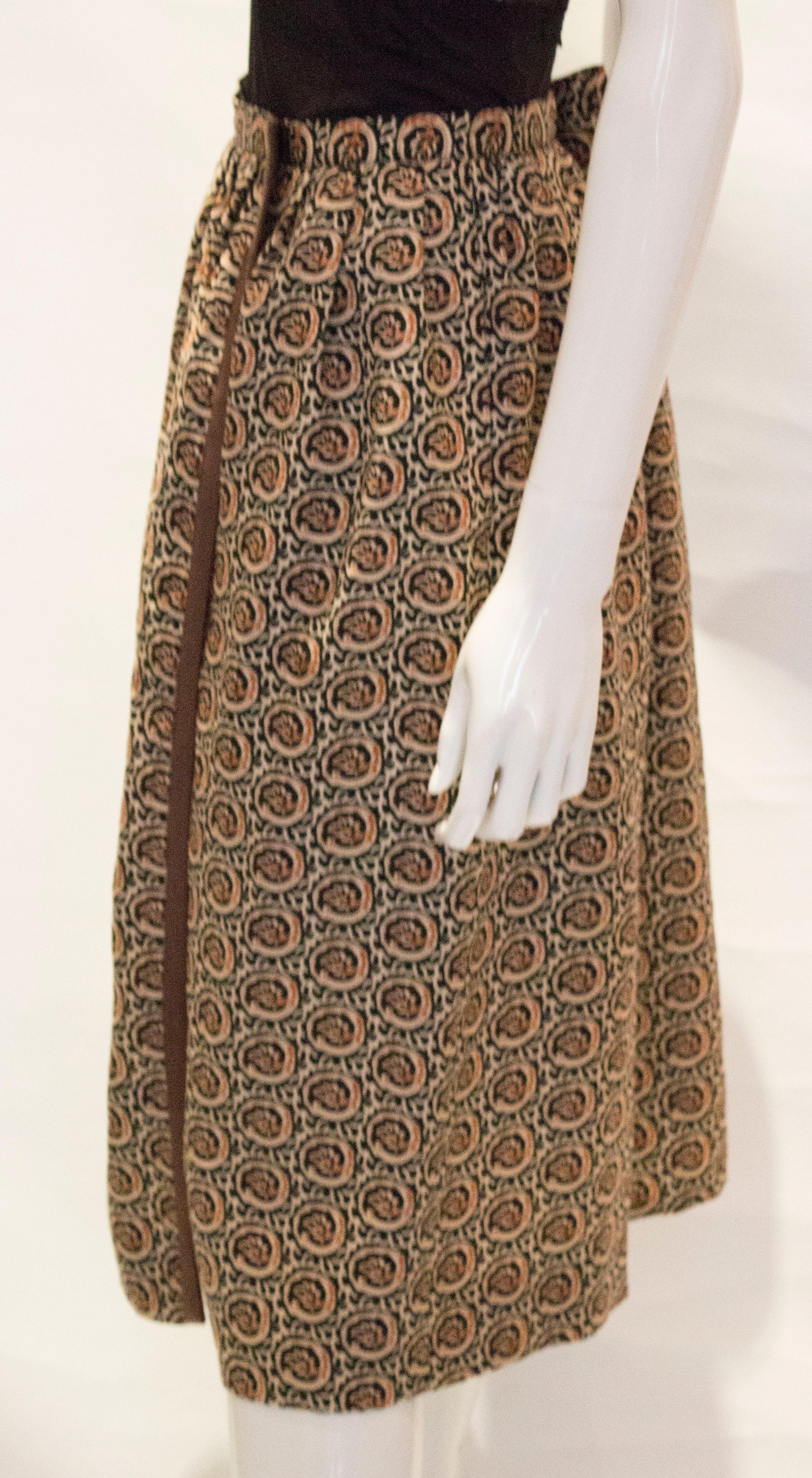 Vintage Yves Saint Laurent Rive Gauche Wrap Over Skirt For Sale 2