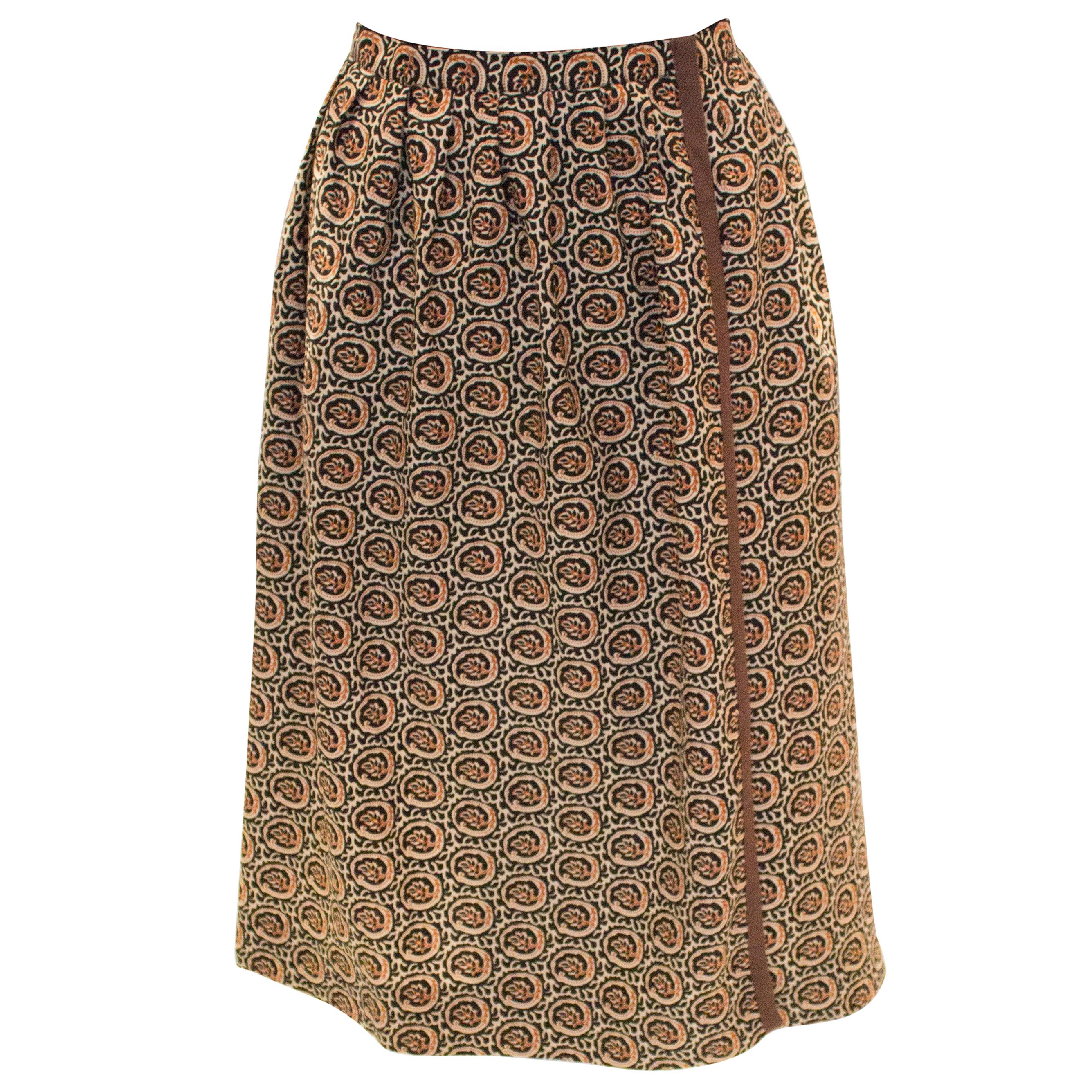 Vintage Yves Saint Laurent Rive Gauche Wrap Over Skirt For Sale