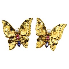 Orecchini a farfalla vintage Yves Saint Laurent Rive Gauche Circa anni '80