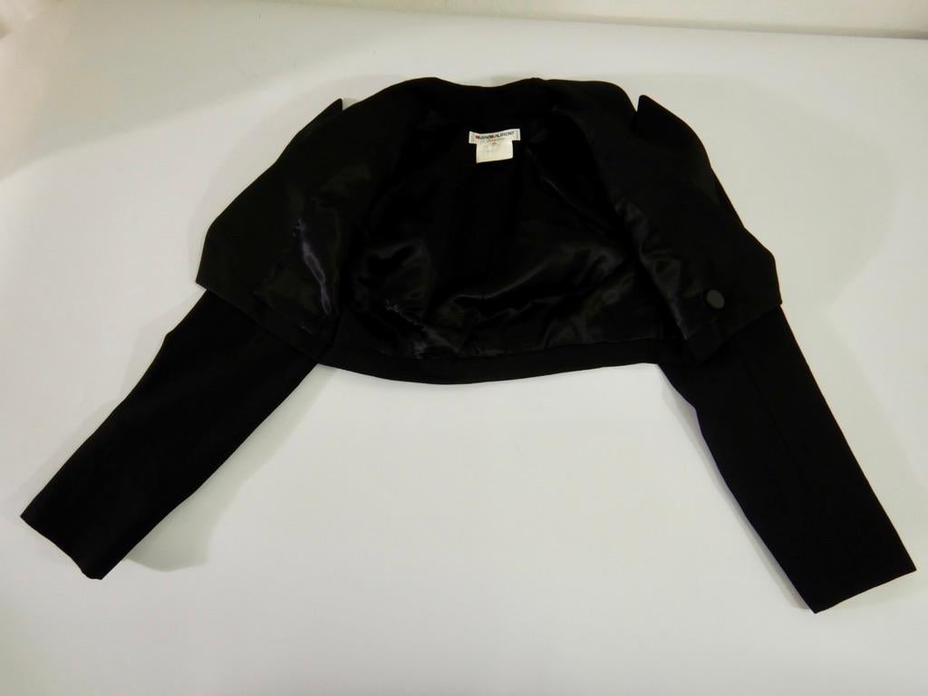 Vintage Yves Saint Laurent Rive Gauche YSL Crop Tuxedo Jacket 4