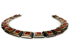 Vintage YVES SAINT LAURENT Ruby Square Necklace