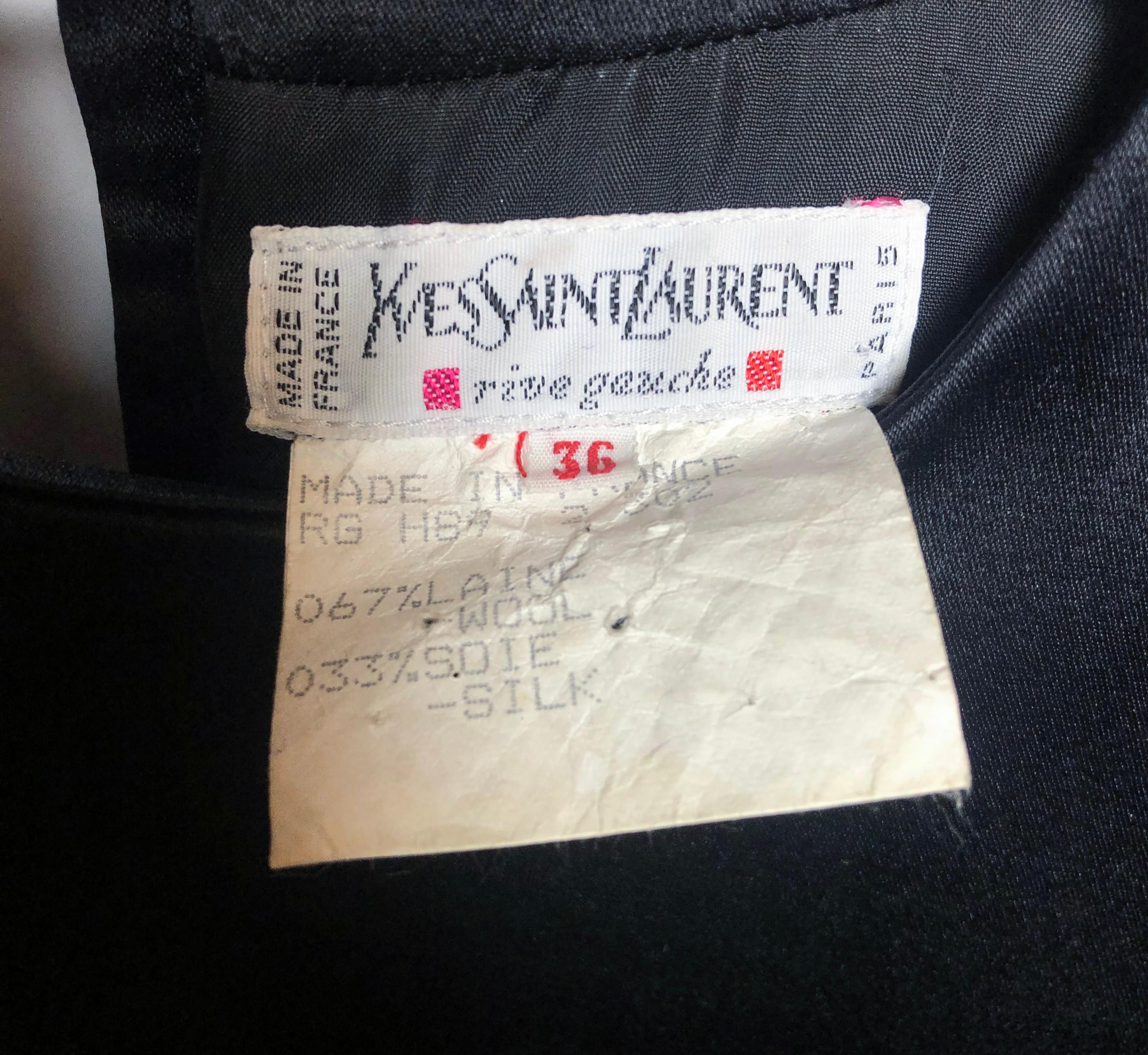 Vintage Yves Saint Laurent Runway black maxi silk evening dress, FW 1987-1988 For Sale 3