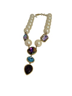 Vintage Yves Saint Laurent Runway Statement Drop Necklace