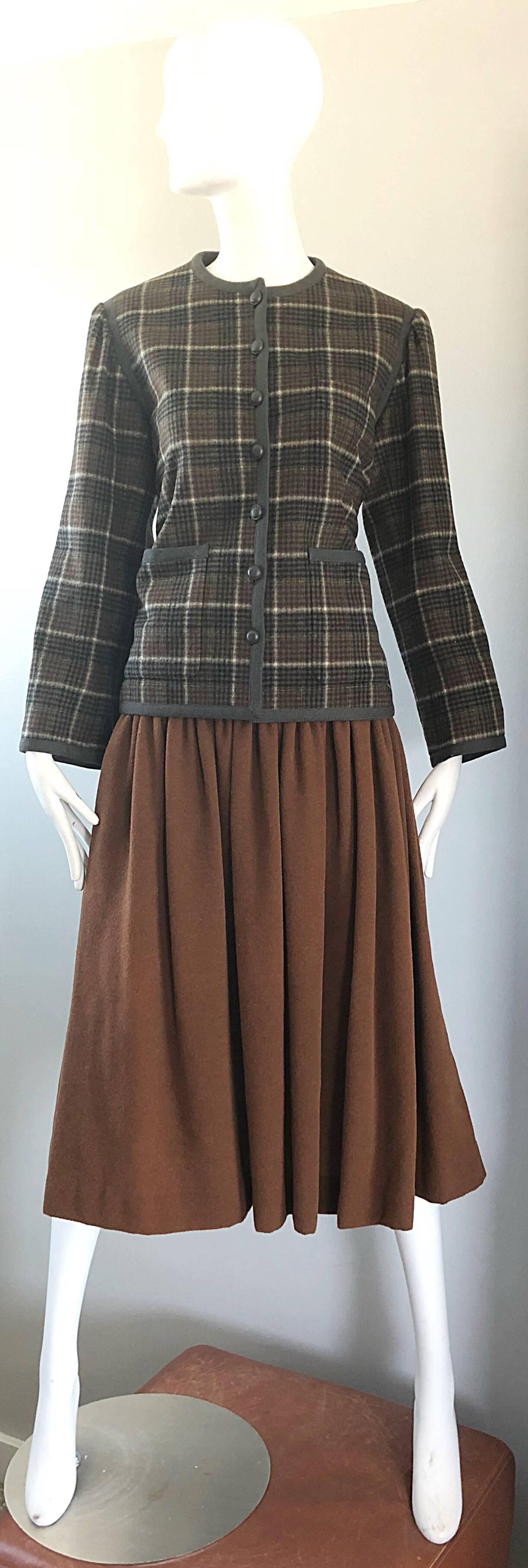 Vintage Yves Saint Laurent Russian Collection 1976 Jacket and Skirt Suit YSL 70s For Sale 6