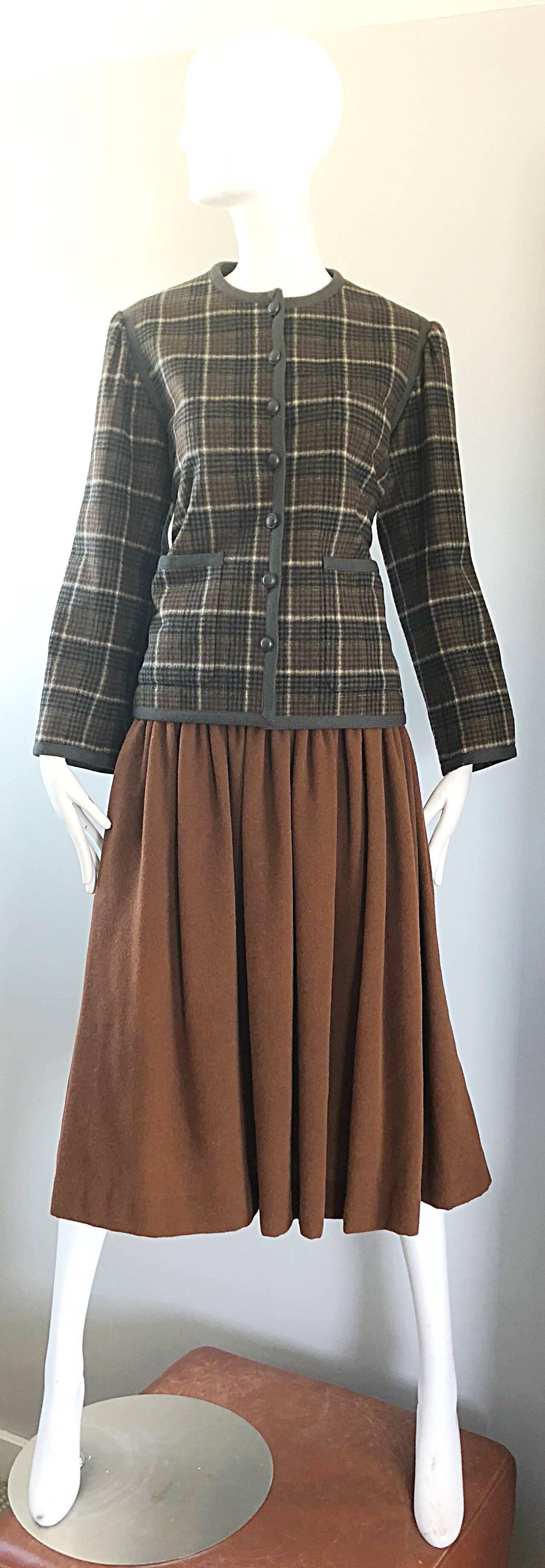 Yves Saint Laurent Ensemble veste et jupe vintage collection russe YSL, années 70 en vente 12